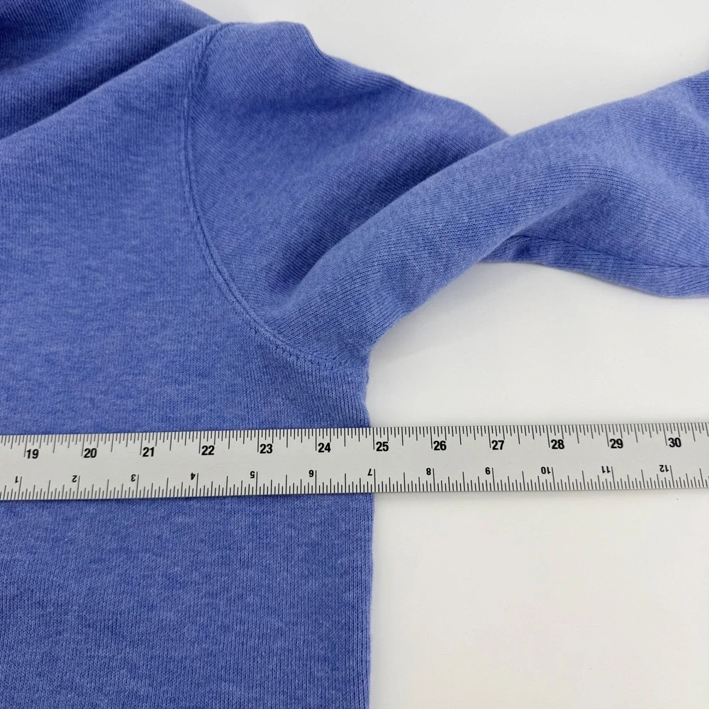 Polo Ralph Lauren Quarter Zip Cotton Pullover Sweater XL Blue Heathered Pony